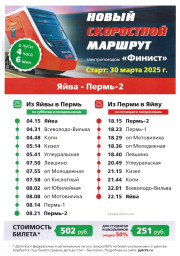 С 30 марта РЖД запускает электропоезд "Финист" до Яйвы